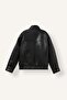 Half Turtleneck Leather Look Coat for Boys G9566A826Au - 2