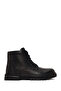 Men's Black Lace-Up Zippered Leather Boots Wm600019Dv