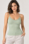Women's 2-Pack 95% Cotton Lace Detailed Thin Strap Ribbed Undershirt - Flexible Soft Everyday Undergarment - 6