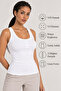 Women's 2-Pack 95% Cotton Button Detail U-Neck Combed Cotton Camisole Undershirt - Flexible Soft Everyday Undergarment - 6