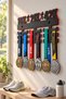 Marathon Medal Holder - Wall Mounted 3D Printing Black Red Athlete Decor for Running Branch - 3