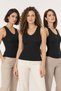 Women's 3-Pack 95% Cotton Lace Trim V-Neck Combed Cotton Camisole Wide Strap Tank Top - Stretchy Soft Everyday Undergarment