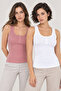 Women's 2-Pack 95% Cotton Button Detail U-Neck Combed Cotton Camisole Undershirt - Flexible Soft Everyday Undergarment