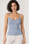 Women's 2-Pack 95% Cotton Lace Detailed Thin Strap Ribbed Undershirt - Flexible Soft Everyday Undergarment - 7