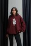 Teddy Printed Oversize Unlined Sweatshirt - 3