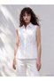 Ozmarka New Season White Pleated Waist-Fitted Women's Shirt