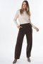 Pleated Knitwear Trousers Brown - 2
