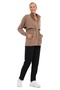 Zippered Sweatshirt Women's Light Brown Wl 18Art - 3