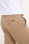 Men's Camel Cotton Tapered Fit Diagonal Patterned Flexible Casual Trousers with Side Pockets - 4
