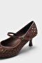 Gerta Suede Look Hand Knitted Pointed Toe Mary Jane Shoes - 4