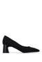 Women's Textile Black Heeled Shoes