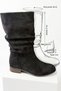 Women's Samo Black Suede Flat Sole Drawstring Mid-Size Pull-On Boots - 2