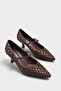 Gerta Suede Look Hand Knitted Pointed Toe Mary Jane Shoes