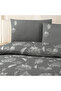 Bruma single 100% cotton ranforce duvet cover set grey 57 thread (2 pieces) 160x220/50x70 grey - 2