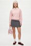 Women's New Cozy Fleece Basic Crew Neck Cotton Knitted Pink Sweatshirt - 4
