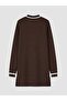 Ozmarka New Season Brown Stripe Detailed Soft Touch Women's Sweatshirt Tunic - 7