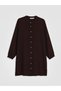 Vizyon New Season Brown Judge Collar Textured Women's Shirt Tunic - 5