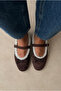 Women's Ballet Flats Dark Brown Suede - 4