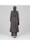 Women's Anthracite Hijab Three-Piece Set with Long Cardigan and Wide-Leg Pants, Comfortable Cut - 3