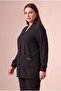 Ribbed Plus Size Knitted Cardigan Black - 3