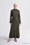 Basic Knitwear Dress Khaki - 2