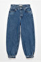 High Waist Balloon Jeans Blue - 3