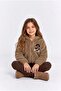 Girl's Plush Cardigan Hooded Zippered Teddy Bear Embroidered Soft Warm Coat Ak4128 - 4
