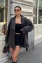 Women's Brown Belted Faux Leather Trench Coat - 3