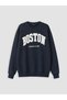 Boston Embroidered Oversize Women's Sweatshirt - 5