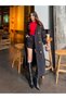 Women's Belted Double-Breasted Collared Long Trench Coat - 3