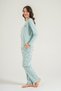 Sea green mother daughter heart themed pajama set, 100% cotton, adult and children's pajamas are priced separately - 8