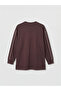 Özmarka New Season Brown Soft Touch Oversize Women's Sweatshirt - 6