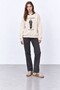 Printed Detailed Sweatshirt Beige