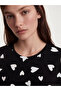 Ozmarka New Season Black Heart Patterned Women's Shorts Pajama Set - 3