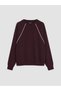 Seray New Season Mürdüm Soft Touch Oversize Women's Sweatshirt - 5