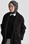 Raglan Sleeve Stamp Coat Black - 4
