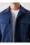Vizyon New Season Indigo Shirt Collar Men's Jacket - 3