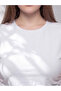 Ozmarka New Season White Plus Size Crew Neck Gathered Blouse - 2
