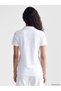 Vizyon New Season White Polo Collar Pique Women's T-Shirt - 4