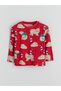 Özmarka New Season Red Crew Neck Baby Boy Pajama Set - 2