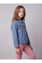 Özmarka New Season Indigo Polka Dot Girls' Jean Jacket - 2