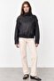 Collar Detailed Jacket Black - 2