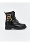 Özmarka New Season Black Leather Look Baby Girl Boots - 2