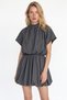 Rochie mini cu guler încrețit Antracit - 4