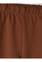 Ozmarka New Season Brown Elastic Waist Ruffled Girls' Trousers - 2