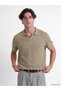 Peak New Season Beige Polo Collar Men's Knitwear T-Shirt