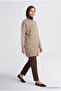 Leopard Patterned Knitwear Tunic Beige