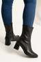 Women's Pedra Black Stretch 6 cm Thick Heels - 4