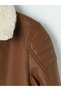 Peak New Season Brown Fur-Collar Leather-Look Jacket for Boys - 4