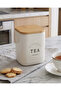 White Tea Canister With Bamboo Cover - 2
